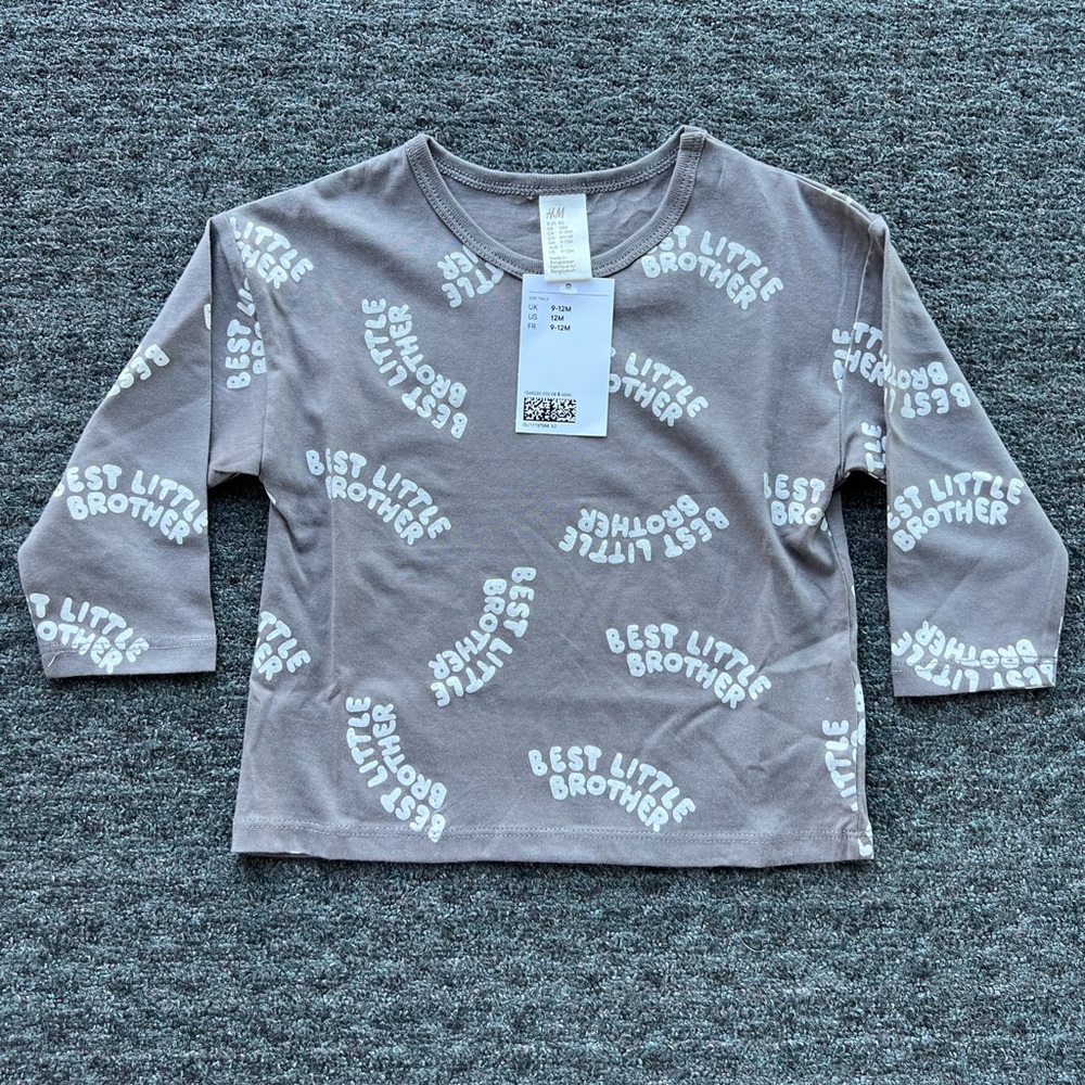 H&M Little Brother Long Sleeve Shirt for Baby Boy - NWT